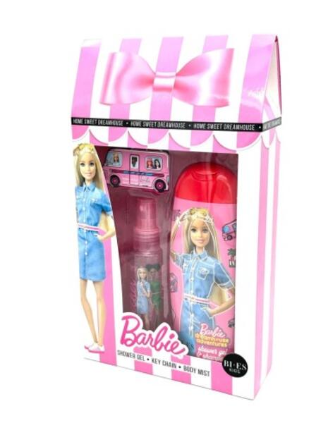 barbie home sweet set shower gel glitter water key chain