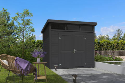 8711615182686 1060171 Outdoor Life Products Tuinhuis Blokhut Kibo 3 250x250 Carbon Grey 2