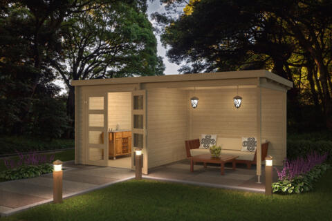 8711471581937 1022540 Outdoor Life Products Tuinhuis Blokhut met Overkapping Helena 472x230 3