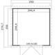 4743329243142 1060155 Outdoor Life Products Tuinhuis Blokhut Mila 250x250 plattegrond